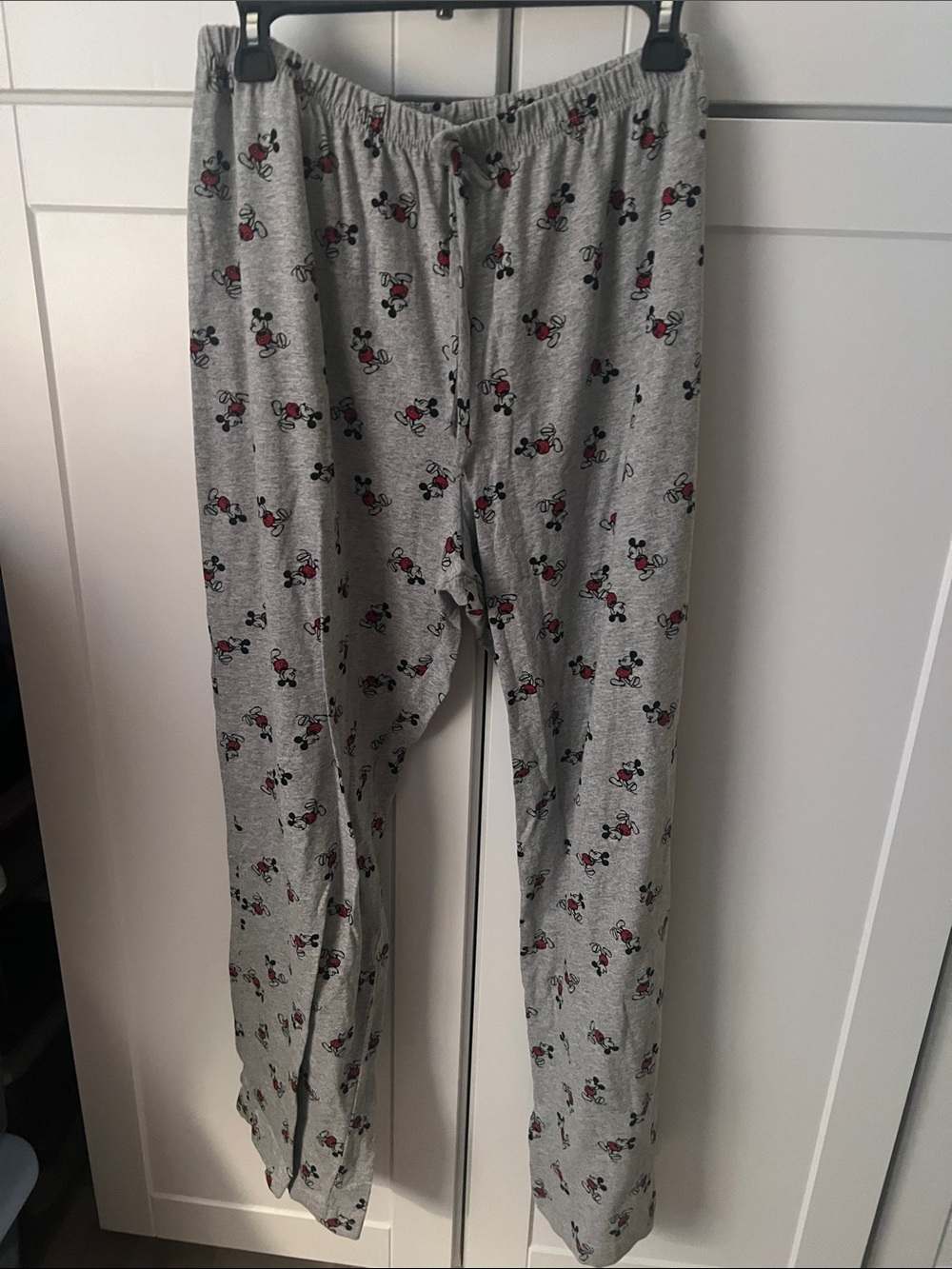 Disney Gray Pajama Pants with Red & Black Mickey Print